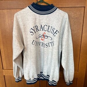 VINTAGE SYRACUSE UNIVERSITY MOCK CREWNECK SWEATSHIRT
